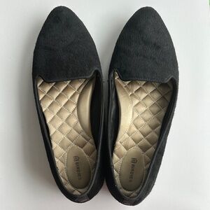 Birdies Black Faux Horse Hair Loafers